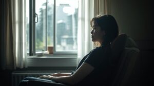 秋口に落ち着かない理由を感じる夕方の空と虫の音のある静かな風景